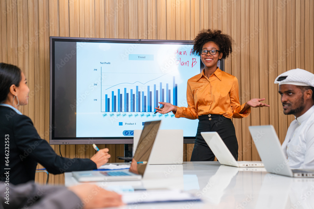Successful businesswoman working and looking camera at her office desk, Concept of business risk analysis and assessment Successful businesswoman working and looking camera at her office desk, Concept of business risk analysis and assessment