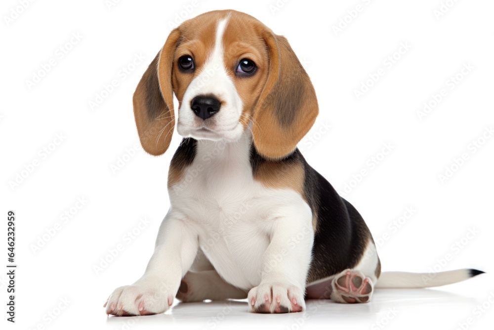 Beagle puppy isolated on white
