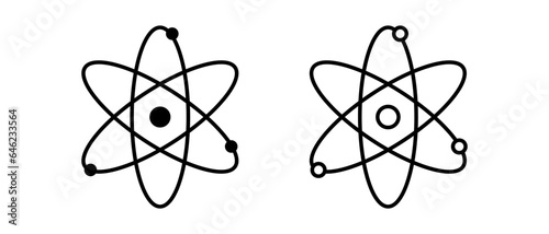 Atom vector icon set. Science symbol