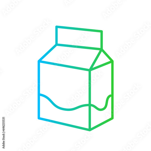 Milk healthy lifestyle icon with blue and green gradient outline style. milk, food, sign, drink, symbol, bottle, product. Vector Illustration