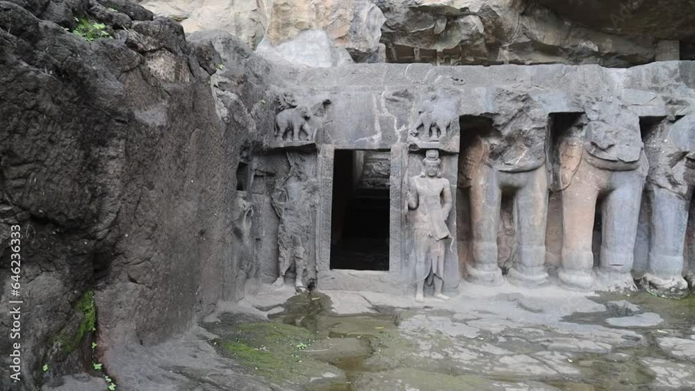 The Pitalkhora Caves, in the Satmala range of the Western Ghats of Maharashtra, India, are an ancient Buddhist site consisting of 14 rock-cut cave monuments which date back to the third century BCE. The Pitalkhora Caves, in the Satmala range of the Western Ghats of Maharashtra, India, are an ancient Buddhist site consisting of 14 rock-cut cave monuments which date back to the third century BCE.