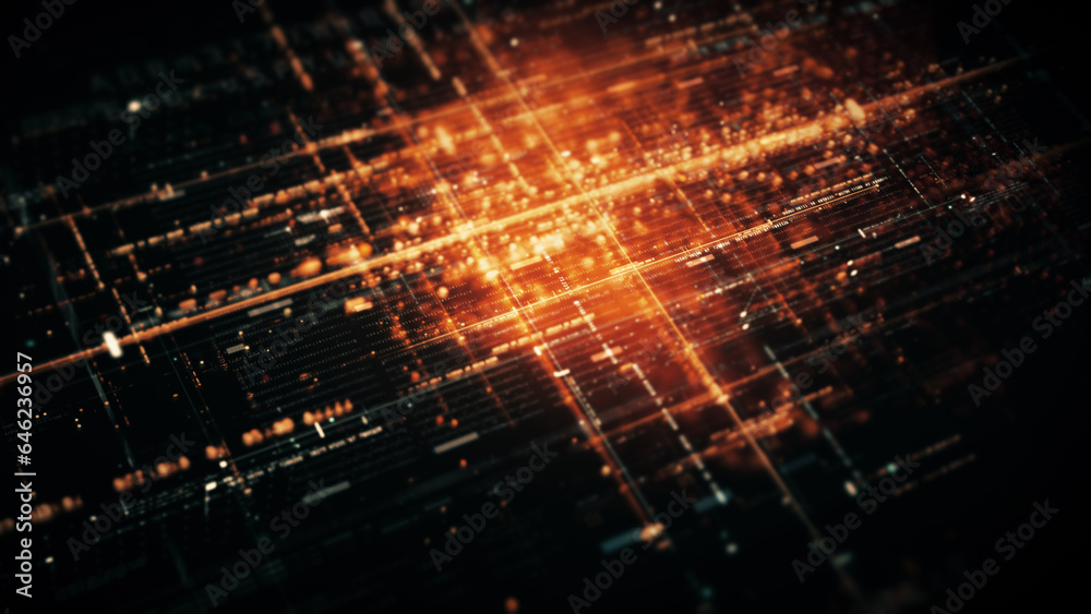 Advanced data matrix simulation UI with cuttingedge digital