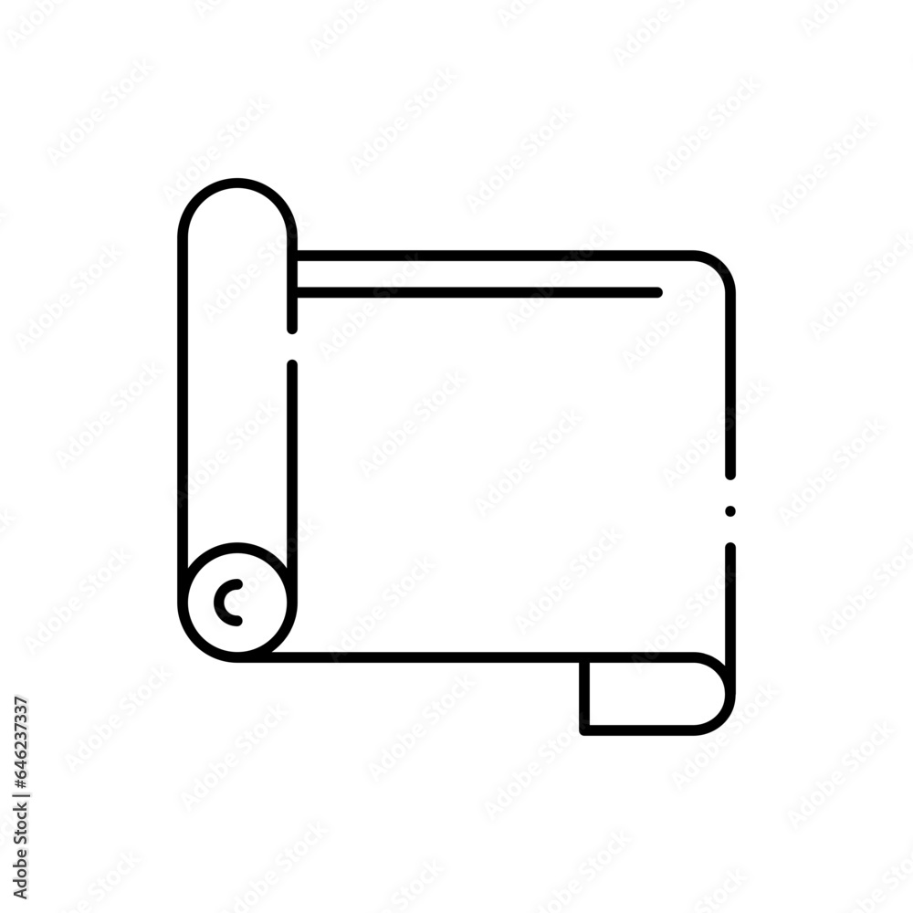 Yoga mat healthy lifestyle icon with black outline. yoga, fitness, exercise, mat, sport, health, lifestyle. Vector illustration Yoga mat healthy lifestyle icon with black outline. yoga, fitness, exercise, mat, sport, health, lifestyle. Vector illustration