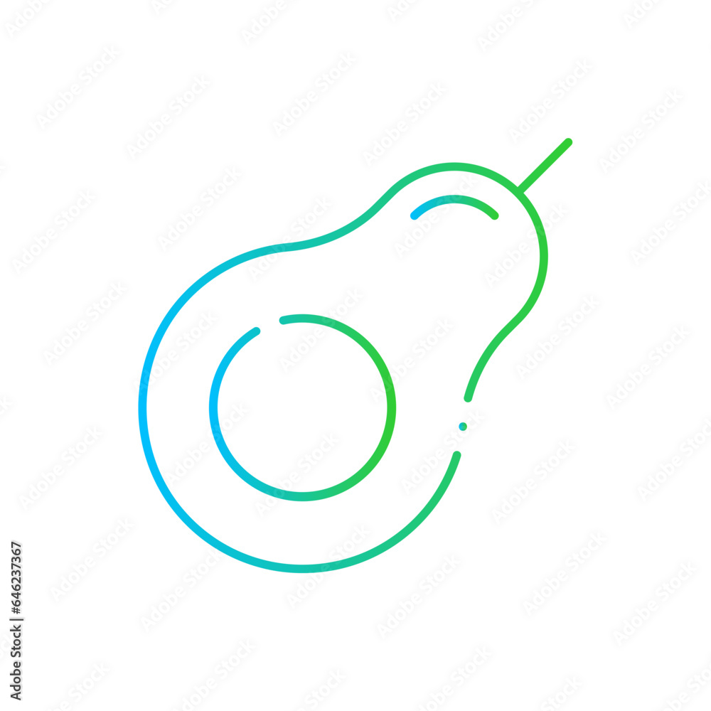 Avocado healthy lifestyle icon with blue and green gradient outline. avocado, food, organic, vegetable, green, fresh, healthy. Vector illustration Avocado healthy lifestyle icon with blue and green gradient outline. avocado, food, organic, vegetable, green, fresh, healthy. Vector illustration