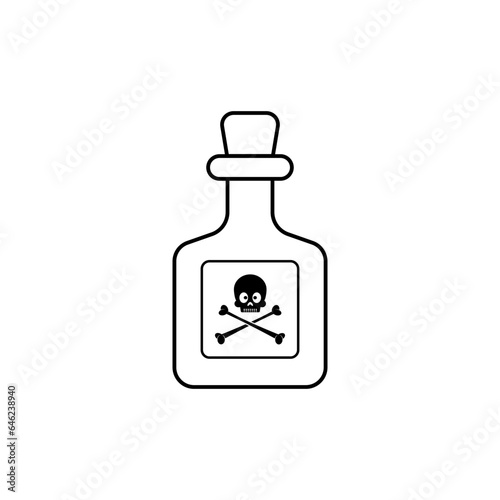 Poison Bottle Icon. Toxic, Venom. Dangerous, Lethal Material Symbol.