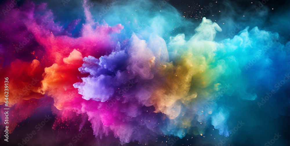 Abstract colorful smoke and dust plumes