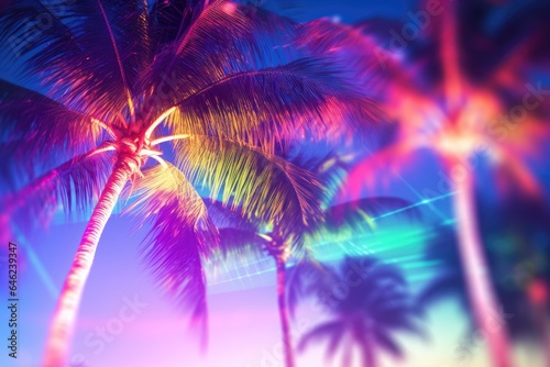 Colorful palm trees © kramynina