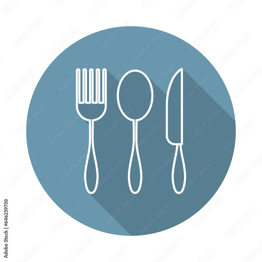 Cutlery icon, knife fork spoon sign. Flat design, vector illustration. Cutlery icon, knife fork spoon sign. Flat design, vector illustration.