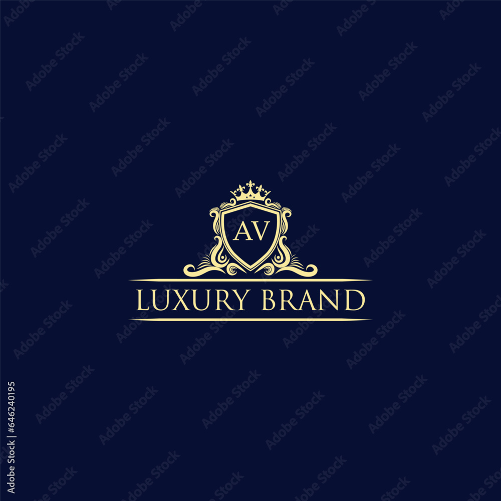 Fototapeta premium AV Luxury lion crest logo - royal lion vector template