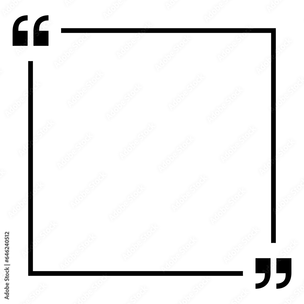 Quote box frame. Text quotes. Vector banner illustration. Quote box frame. Text quotes. Vector banner illustration.