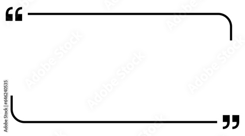 Quote box frame. Text quotes. Vector banner illustration.