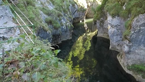 Cerna Sat, Pades, Romania -  September 03, 2023: Corcoaia Gorge ( Cheile Corcoaia ), protected area near Cerna sat, Pades, Gorj county, Romania photo