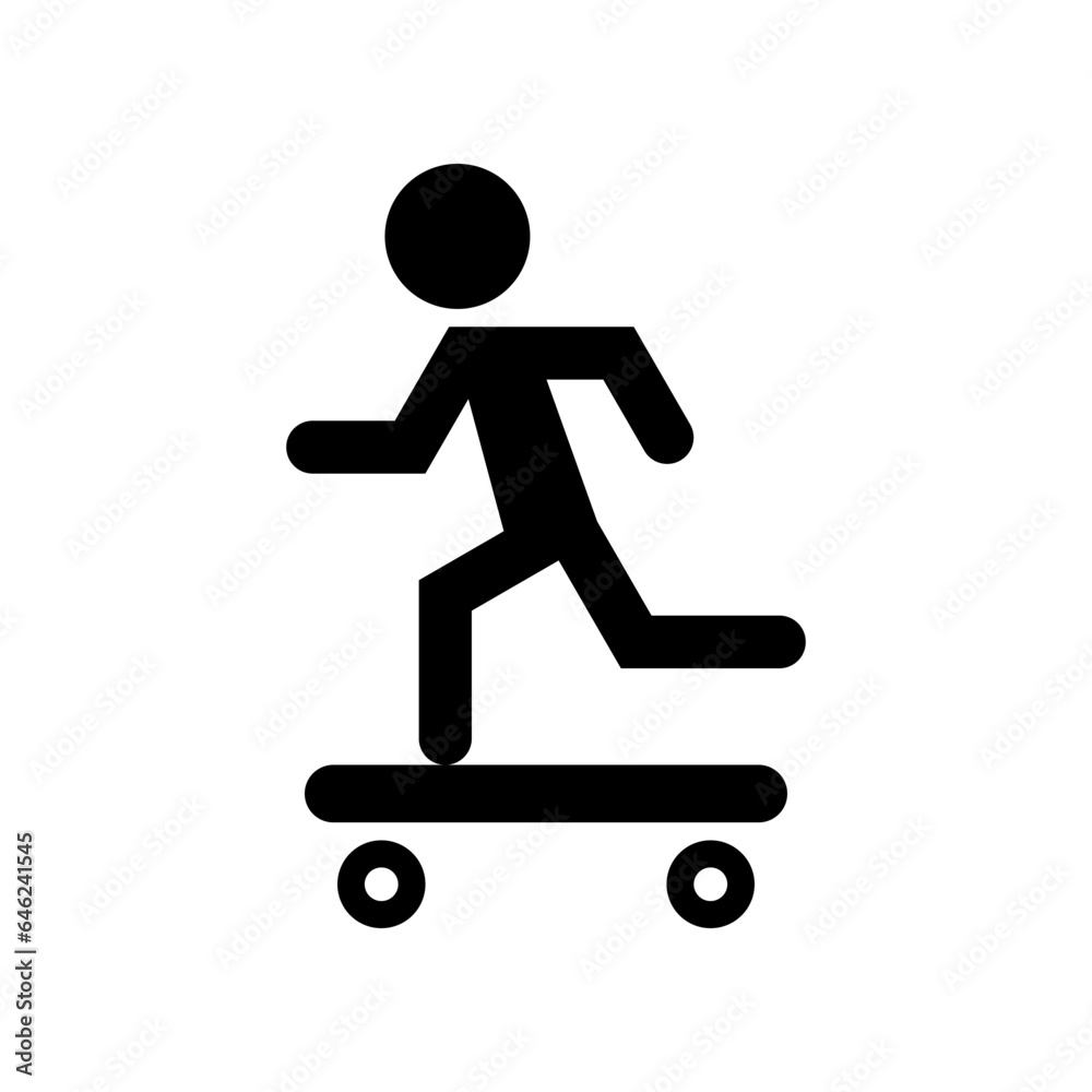 People playing skateboard sport symbol icon flat vector design