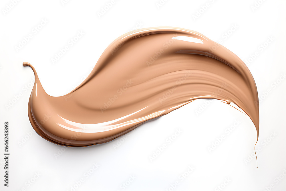 Close-up of shade of foundation on white background, generate AI