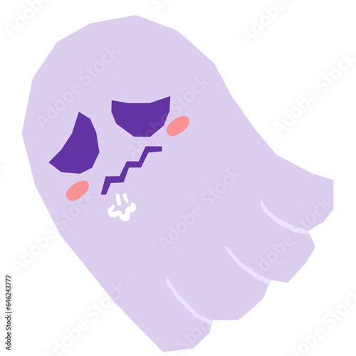 Ghost sigh flat illustration