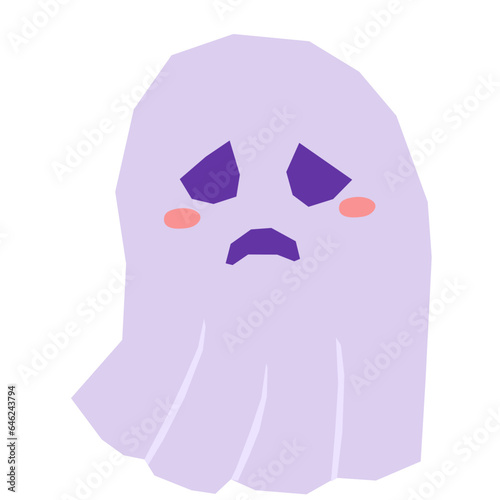 Worried ghost flat illustration