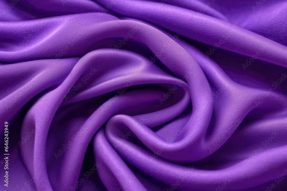 Obraz premium Closeup of rippled purple satin fabric texture background