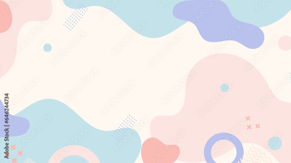 Colorful vector minimalist soft pastel abstract background with shapes