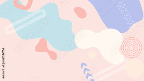 Colorful vector elegant abstract soft pastel geometric background with shapes