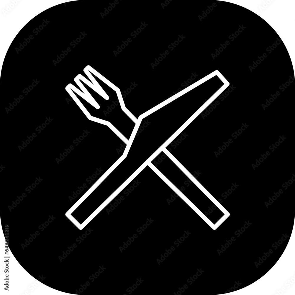 Dinner hotel icon with black filled outline style. dinner, food, restaurant, kitchen, plate, set, dish. Vector illustration