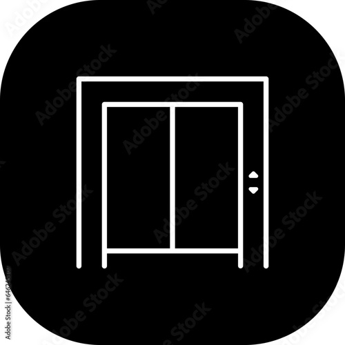 Lift hotel icon with black filled outline style. sign, lift, symbol, line, outline, set, elevator,. Vector illustration
