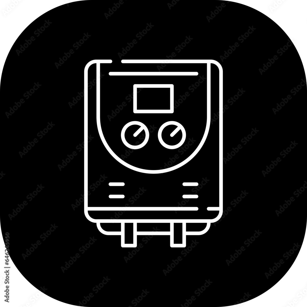 Water heater hotel icon with black filled line outline. water, home, boiler, heater, hot, energy, plumbing. Vector illustration Water heater hotel icon with black filled line outline. water, home, boiler, heater, hot, energy, plumbing. Vector illustration