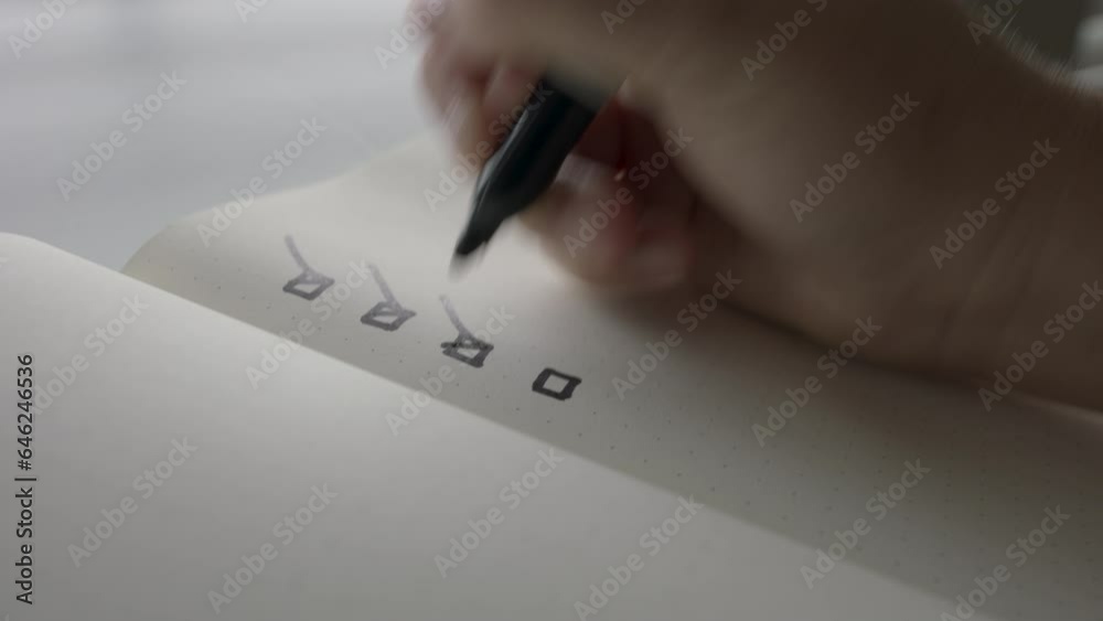 Marking Items Off Checklist in Office Setting Marking Items Off Checklist in Office Setting