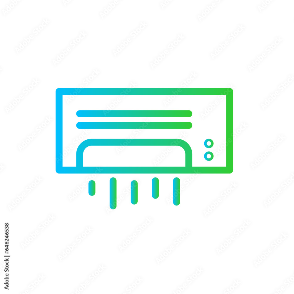Air conditioner hotel icon with blue and green gradient outline style. air, design, cooling, fan, symbol, cool, heat. Vector Illustration Air conditioner hotel icon with blue and green gradient outline style. air, design, cooling, fan, symbol, cool, heat. Vector Illustration