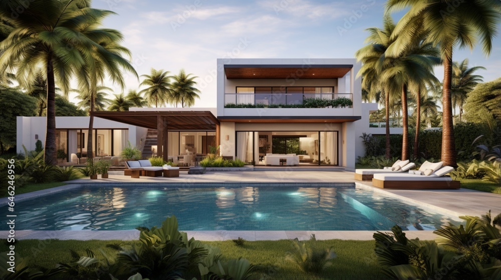 Sophisticated Fresh Villa with a Beautiful Backyard
