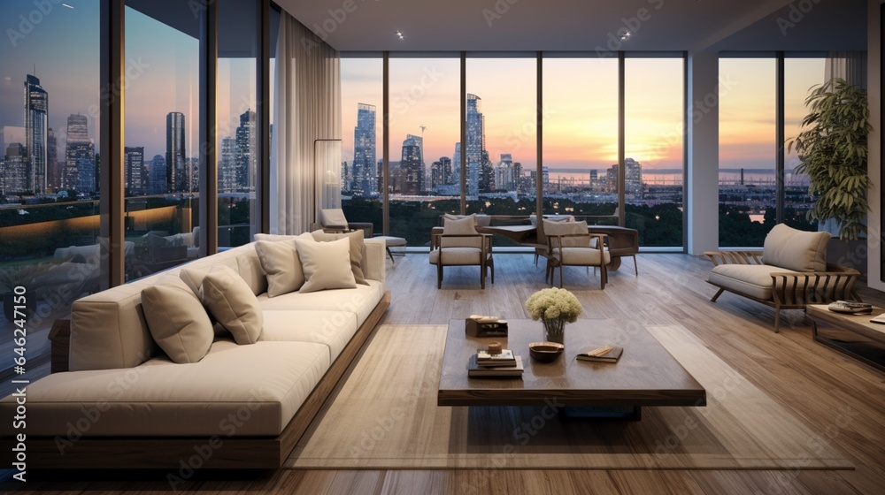 Image showcasing apartment living with an inviting living room and a serene balcony ...