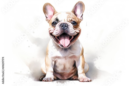 Cute french bulldog on white background