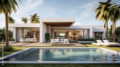 Stylish Newly Built Villa Featuring a Backyard