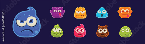 Funny Jelly Characters Emotion with Muzzle Vector Set