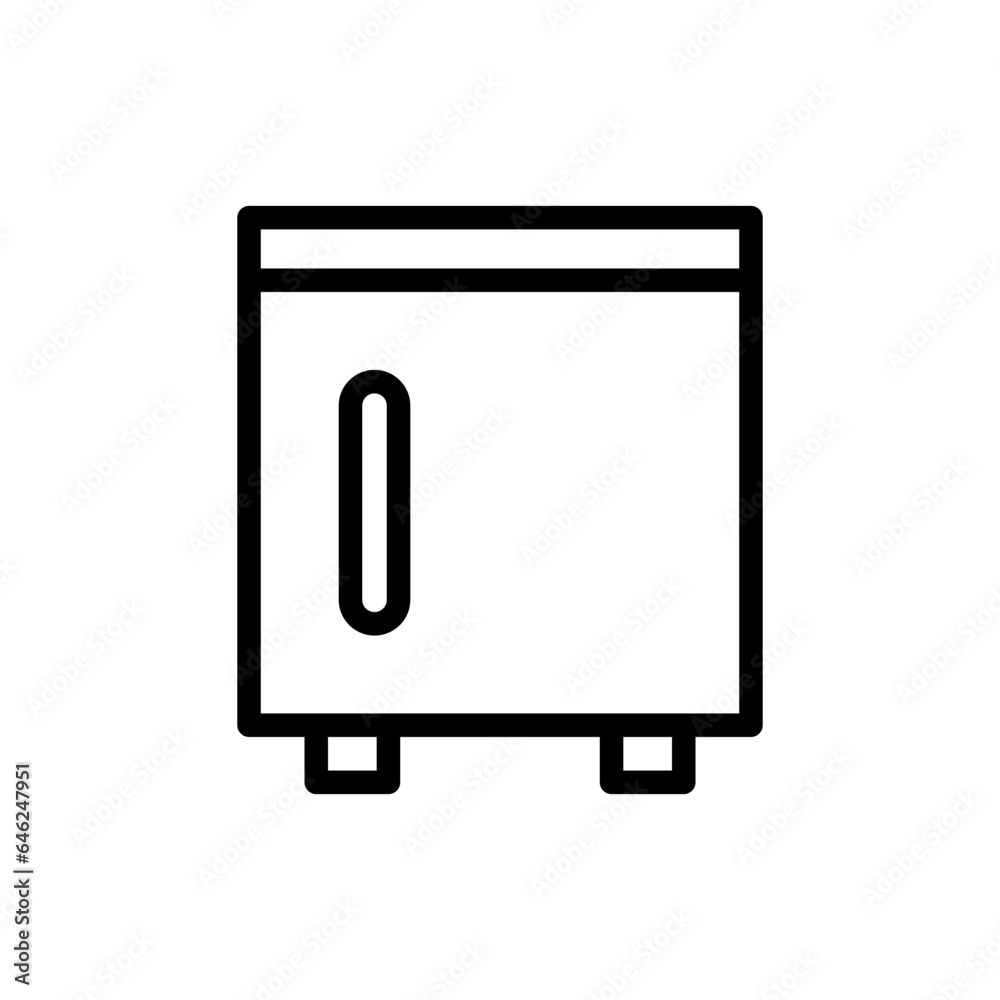 Refrigerator hotel icon with black outline style. refrigerator, freezer, ice, freeze, kitchen, cold, fridge. Vector Illustration