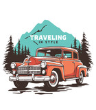 Classic Emblem Artwork for Vintage Outdoor Adventures: Time-Tested Icons in Picturesque Wilderness Settings | T-shirt, logo, sticker, ready-to-print, hand-drawn vector, outdoor adventure design