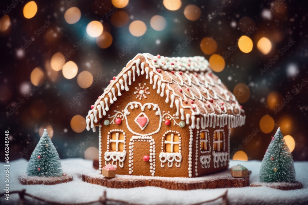 Christmas gingerbread house background