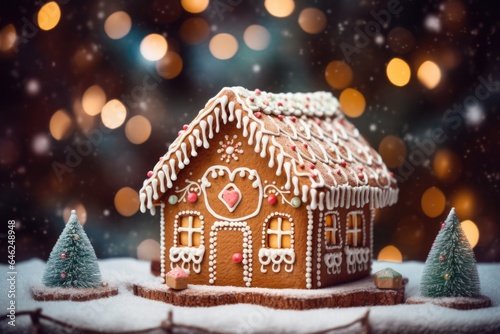Christmas gingerbread house background © kramynina