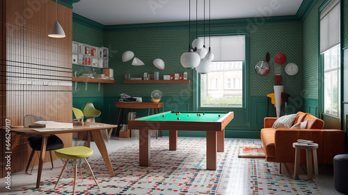 緑色の内装の子供部屋 インテリアイメージ