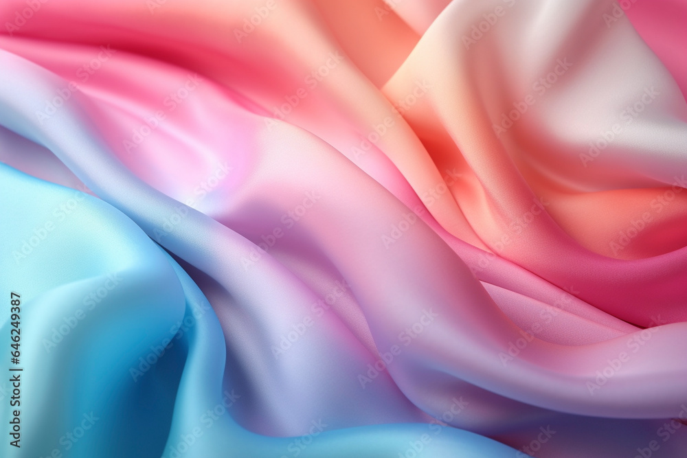 Obraz premium カラフルなシルク風のドレープが美しい背景素材「AI生成画像」