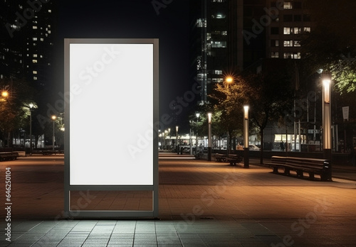 Space billboard commercial poster advertise board blank white street empty city