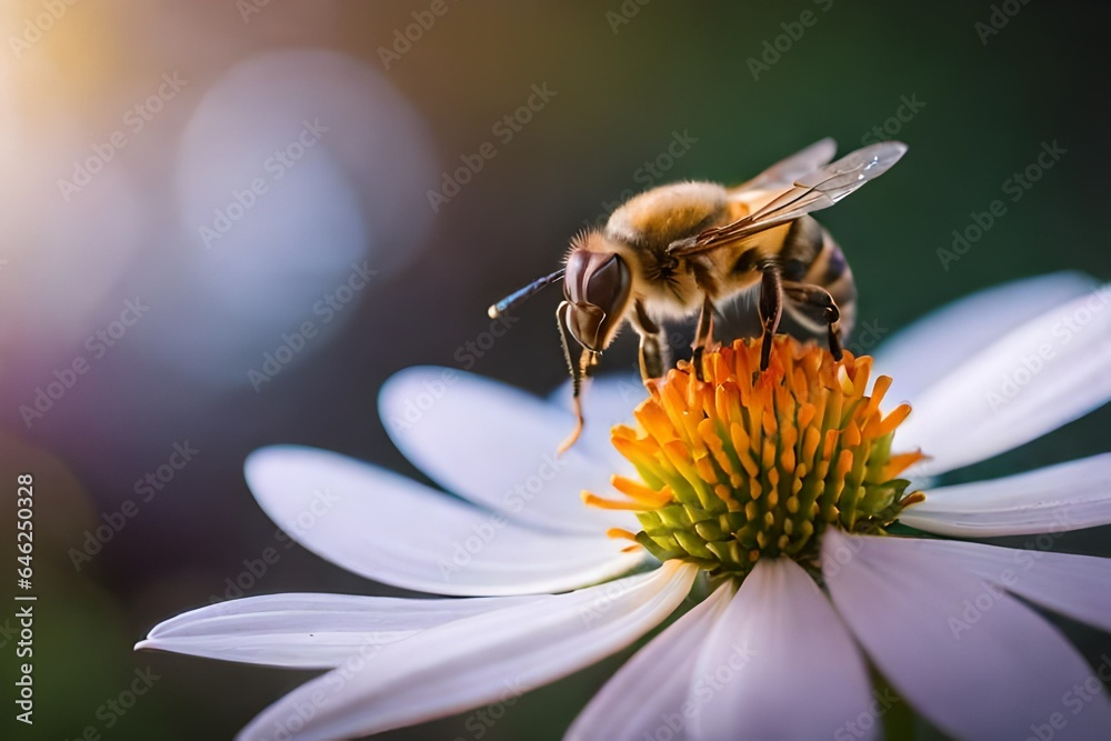 bee on flower bee on flower