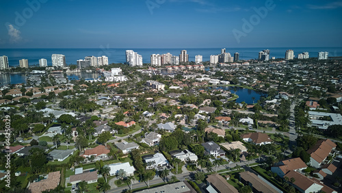 Aerial shot of Homes in Naples. Florida upscale neighborhoods. real estate wide photo