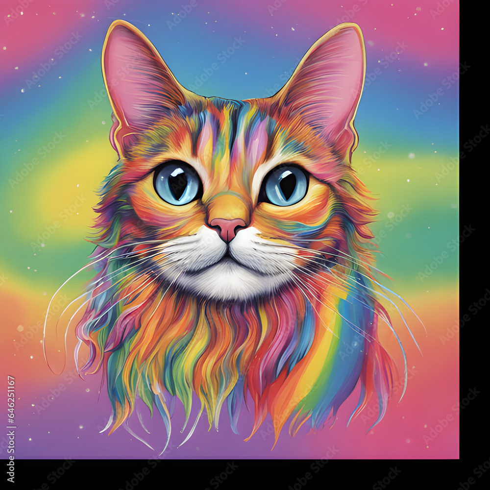 rainbow cat. Generative AI