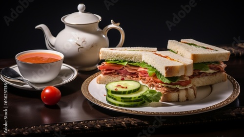 Delight in the taste of homemade sandwiches paired with a cozy cup of tea