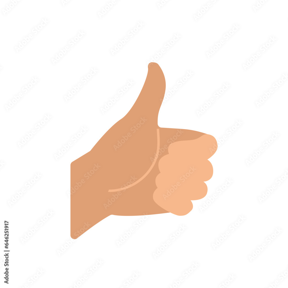 Thumb up on white background vector illustration in cartoon style. Thumb up on white background vector illustration in cartoon style.