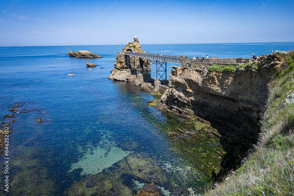 Rocher de la Vierge (the Virgin's Rock) at the French town of Biarritz