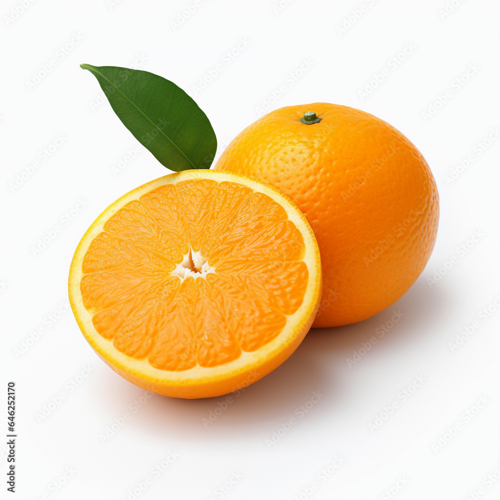orange fruit isolated on white background