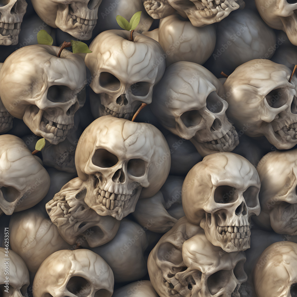 carved apple resembling a rotten skull
