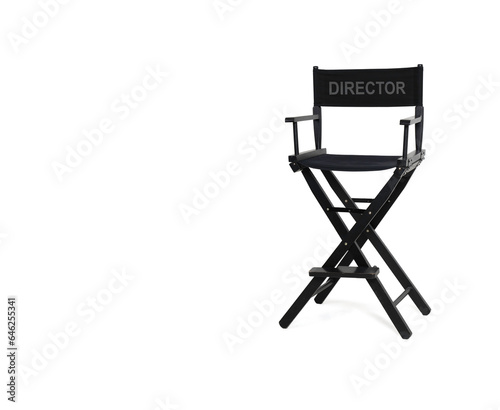 Directors chair isolated on a white background. Space for text. Vacant chair. The concept of selection and casting.