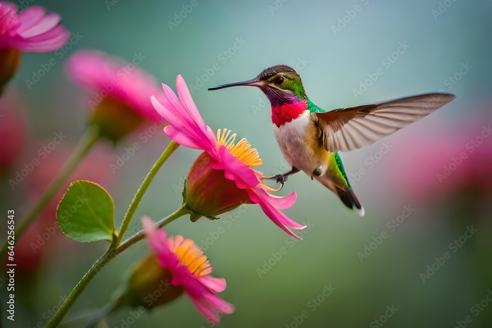 Obraz premium hummingbird and flower